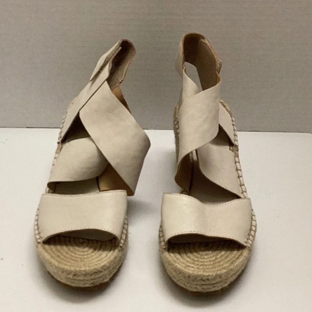 Eileen Fisher Willow 3 espadrille leather wedge sandals summer strappy 6.5